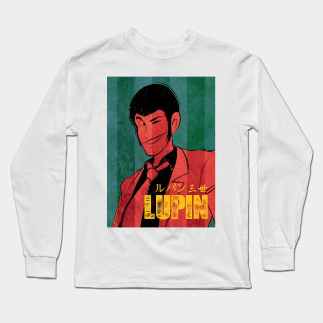 037 Lupin Vintage Long Sleeve T-Shirt by Yexart